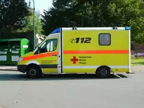 Mercedes-Benz Sprinter mit Kastenaufbau als RTW des DRK - Rettungswache Weißenfels am 05.10.2014 in Lützen.