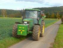 John Deere 6900 hat die Feldarbeit in 36100 Petersberg-Marbach beendet, Oktober 2014