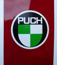 PUCH, Logo an einem Oldtimer-Motorrad, die sterreichische Firma wurde 1899 in Graz gegrndet, baute Fahrrder, Motorrder und Autos, Okt.2014