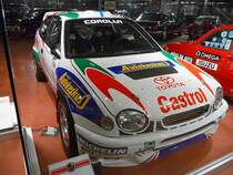 Toyota Corolla WRC

Baujahr 1999, 4 Zylinder, 1998 ccm, 300 PS

Die PKW-Sammlung ist in einem zweiten Gebäude untergebracht, dass sich auf dem Gelände der lokalen Straßenmeisterei befindet. Da dort kein Museumspersonal ist, sind alle Modelle hinter Glas. 

Mobilia Automuseo, Kangasala, Finnland, 14.4.2013
