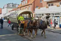 . Inseltaxi per Planwagen auf der Insel Juist. 10.10.2014