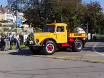 Oldtimer LKW Saurer unterwegs in Bremgarten AG am 18.10.2014