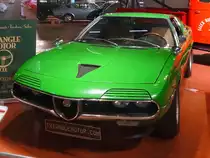 Alfa Romeo Montreal

Baujahr 1972, 8 Zylinder, 2593 ccm, 200 PS, über 220 km/h

Die PKW-Sammlung ist in einem zweiten Gebäude untergebracht, dass sich auf dem Gelände der lokalen Straßenmeisterei befindet. Da dort kein Museumspersonal ist, sind alle Modelle hinter Glas. 

Mobilia Automuseo, Kangasala, Finnland, 14.4.2013