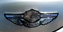 Harley Davidson, Tankemblem zum 100-jhrigen Firmenjubilum des US-amerikanischen Motorradherstellers, Okt.2014