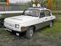 IFA - Wartburg 353 im Dienst der Volkspolizei der DDR am 25.10.2014 in Leipzig zu den 14. Leipziger Eisenbahntagen in Leipzig-Plagwitz.