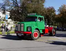Oldtimer LKW Scania 80 Super Vabis unterwegs in Bremgarten AG am 18.10.2014