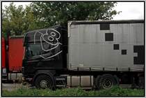 Ein SCANIA Topline 164L 480 \8/ aus Ungarn verbringt den Sonntag auf dem Rasthof Sauerland-Ost. (07.09.2008)