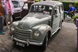 Fiat 500 Giardiniera, BJ 1953,  570 ccm, konnte bei Oldtimer Treff in Remich bewundert werden.