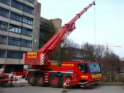 4achser Liebherr Autokran der Firma Wertz aus Aachen am 17.03.2010 