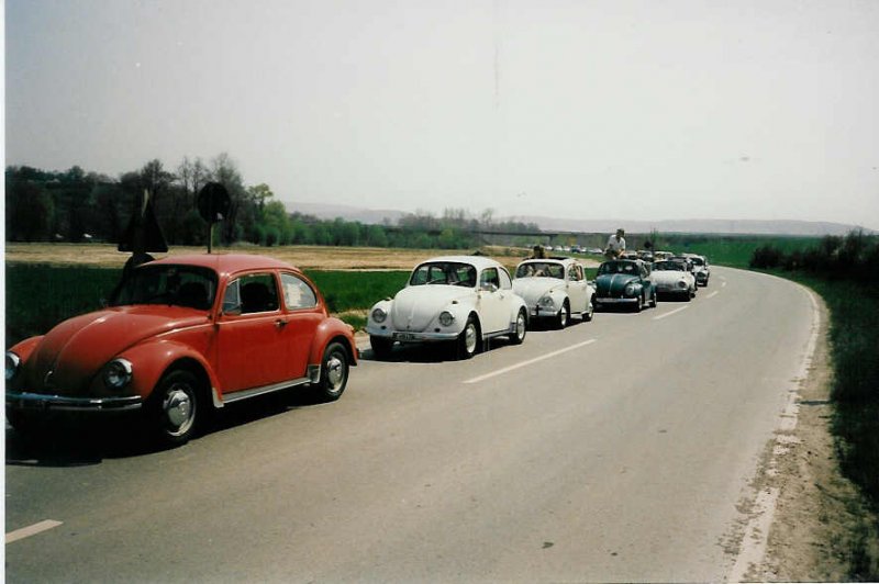 VW-Kfer Ausfahrt am Europatreffen 1986  50 Jahre Kfer  nach Sinsheim